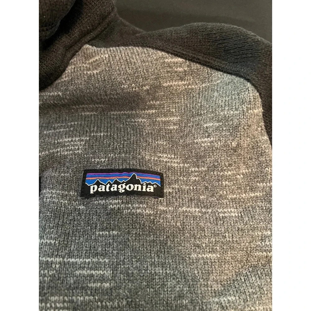 Patagonia Better Sweater Mens Medium Gray Black 1/4 Zip Fleece‎ Pullover Jacket